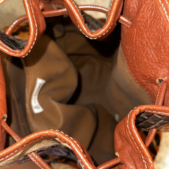 Vintage NWOT Carlos Falchi Patchwork Leather Long Shoulder bag - Picture 7 of 10